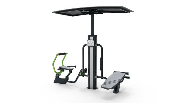 Cụm thiết bị tập chân và lưng bụng có mái che