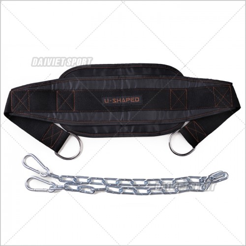 Đai hỗ trợ lưng có xích treo tạ chữ U