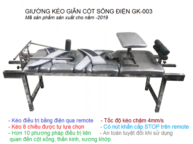 Giường kéo giãn cột sống lưng cổ bằng điện