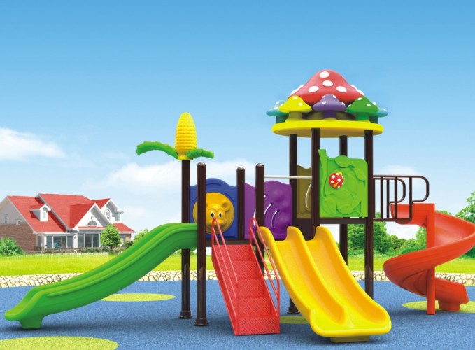 Nhà chòi 3 khối cầu trượt xoắn